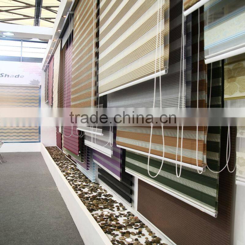 Folded Zebra blinds fabric / pleated blinds fabric / combi fabric blinds