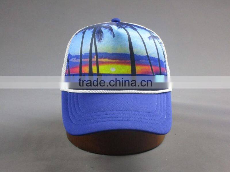High quality custom 5 panel trucker cap with decoration tap