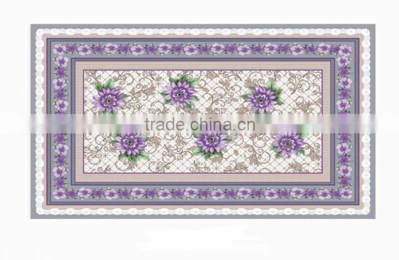 Newest transparent printed flowers all-in-one plastic table cloth roll/piece