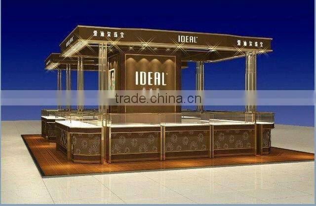 New Design 12x15ft China MDF jewelry mall display kiosk,jewelry kiosk furniture,jewelry mall kiosk with baking paint