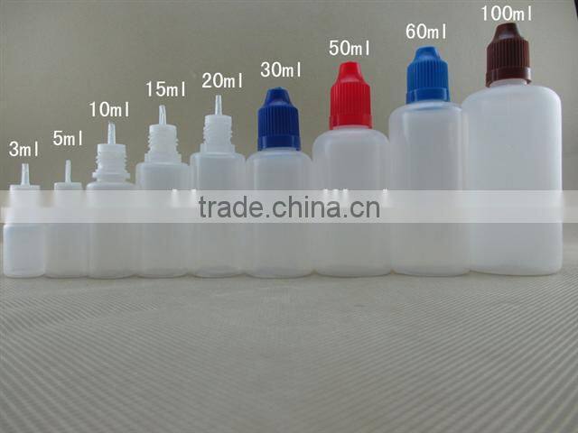 Empty childproof cap 10ml PE dropper bottle for eliquid