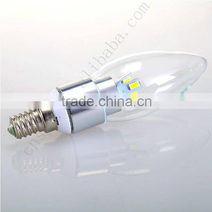 360 led bulb lights ul cul 3w le dcandle bulb lamp with E12 E14 E17 B22 B15 lamp base