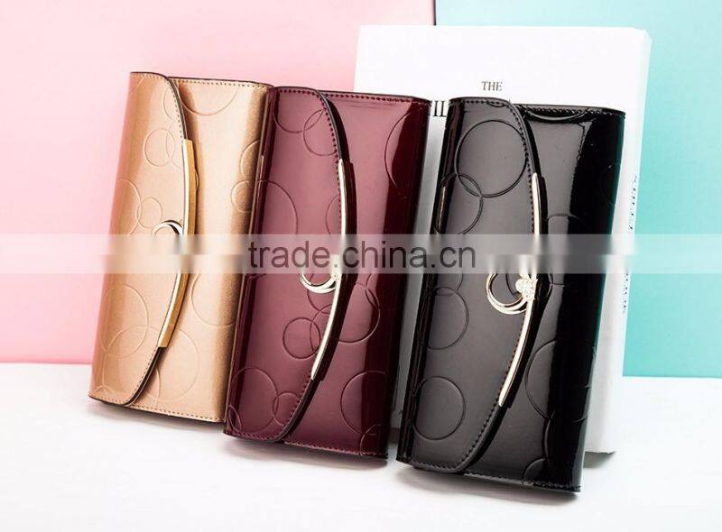Luxury Party Hand Bag Leather Women Long Coin Purse Hand Wallet
