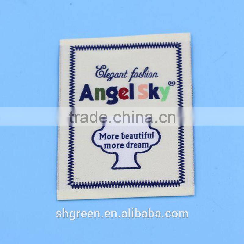 mitre-fold satin woven neck tag