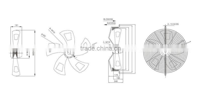 800 mm split air conditioner fan motor