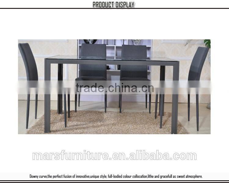 Modern Furniture Glass Kitchen Dining Dinette Top Dining Set 6 Person Dining Table and Chairs Set