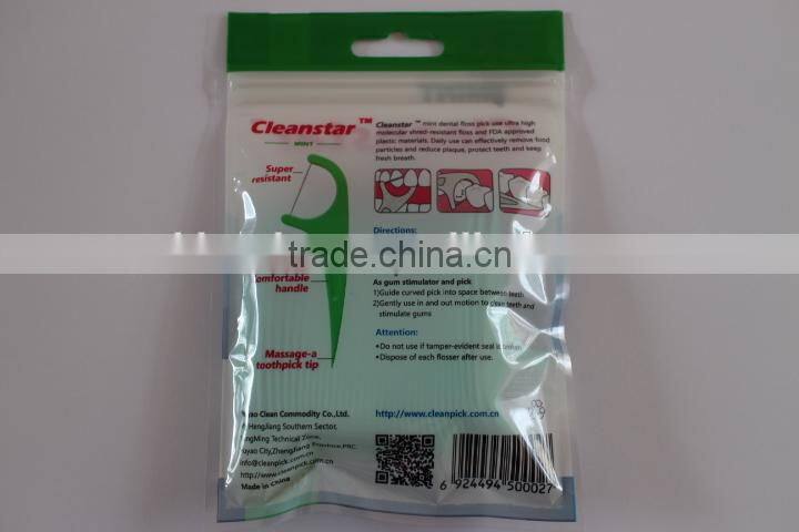 cheap PE line personalized dental floss pick in bag