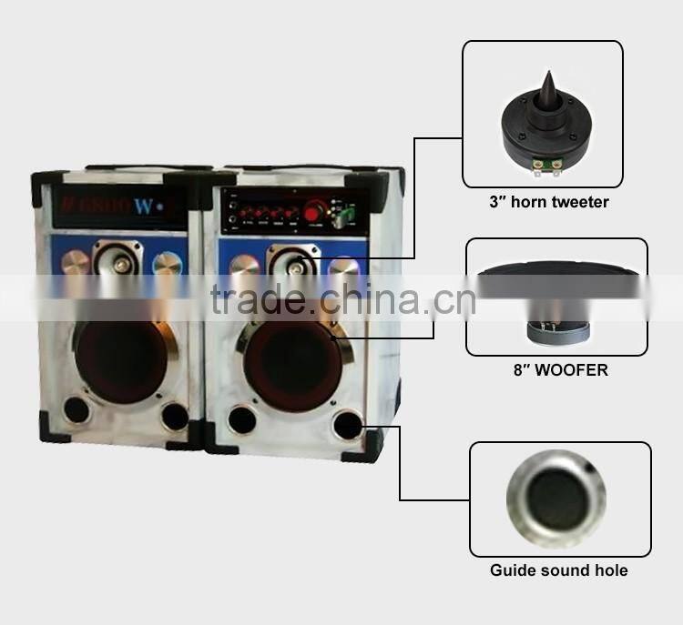 Clear Sound Quality 8inch Mono Lighted Speaker With Disco Lamp