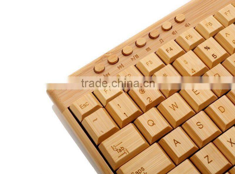 New Arrival Professional Bamboo & Wood Mechanical Keyboard wireless stylem, full set computer accessories