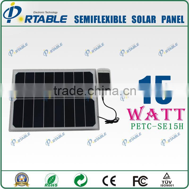 15w PET semi flexible solar panel high quality import solar panels