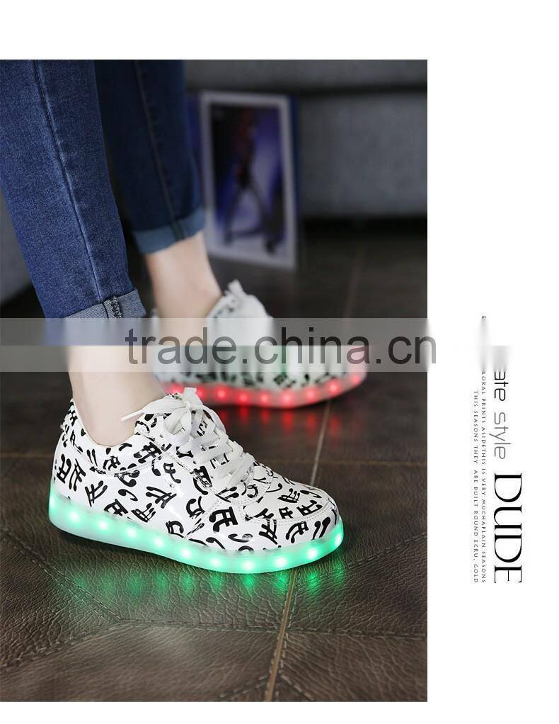 new unise luminous shoes men & womenNewest design unisex USB charging wing pattern luminous LED shoes for adult