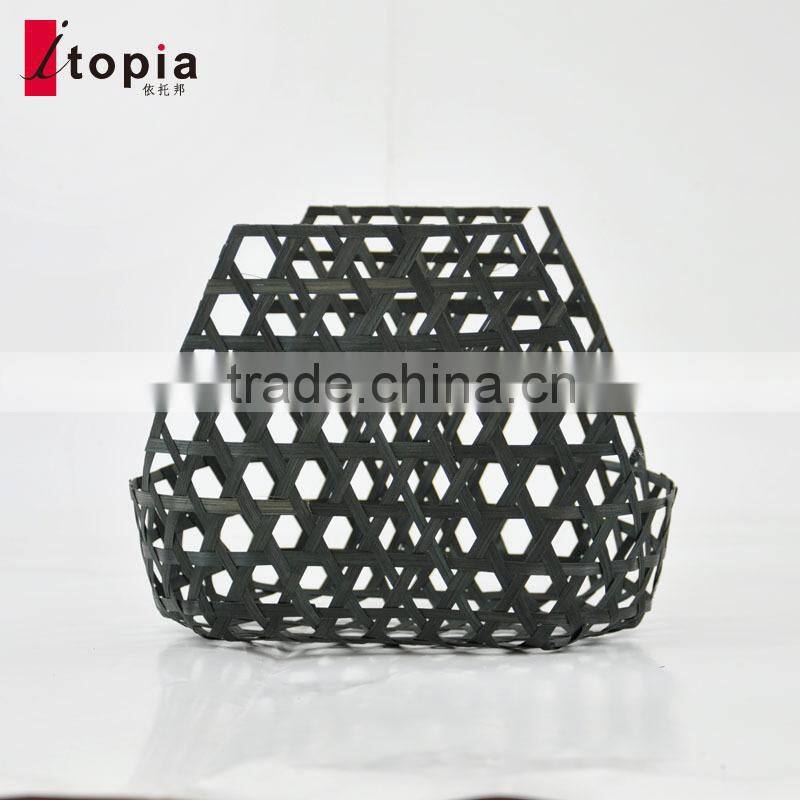 wholesale black weaving bamboo fruit basket
