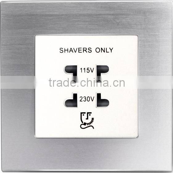 2016 new design IVOR aluminum popular good sell 13A 1 gang switch 3 pin socket light switch