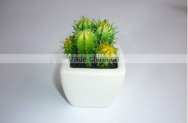 Mini artificial cactus with pot for indoor decoration