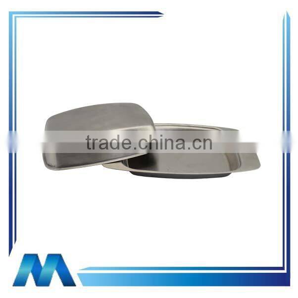 satin polishing stainless steel butter dish