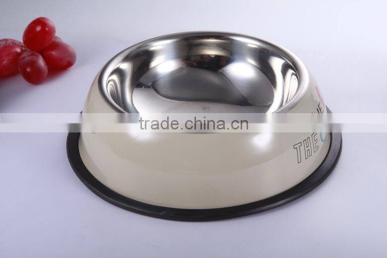 2016 New fashionable Steel stainless dog/cat bowl healthy pet bowl, colored bowl