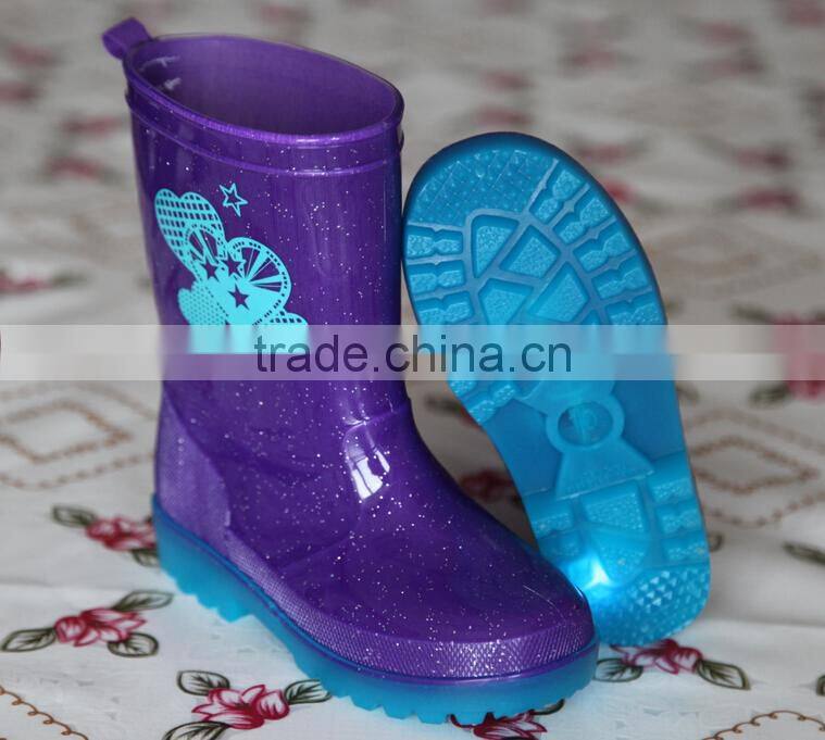 Cute Lightweight PVC Transparent Rain Boots For Kids