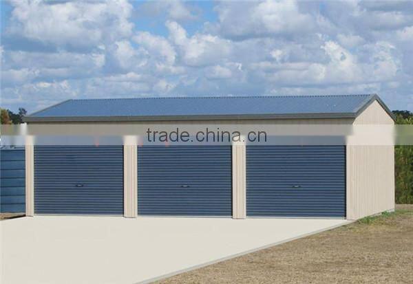 three doors sandwich panel prefab garage