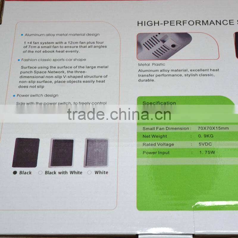 cheap hot selling LAPTOP COOLER COOLING PAD 5 FAN STAND WITH 2 USB HUB FOR 15 17" LAPTOP Notebook