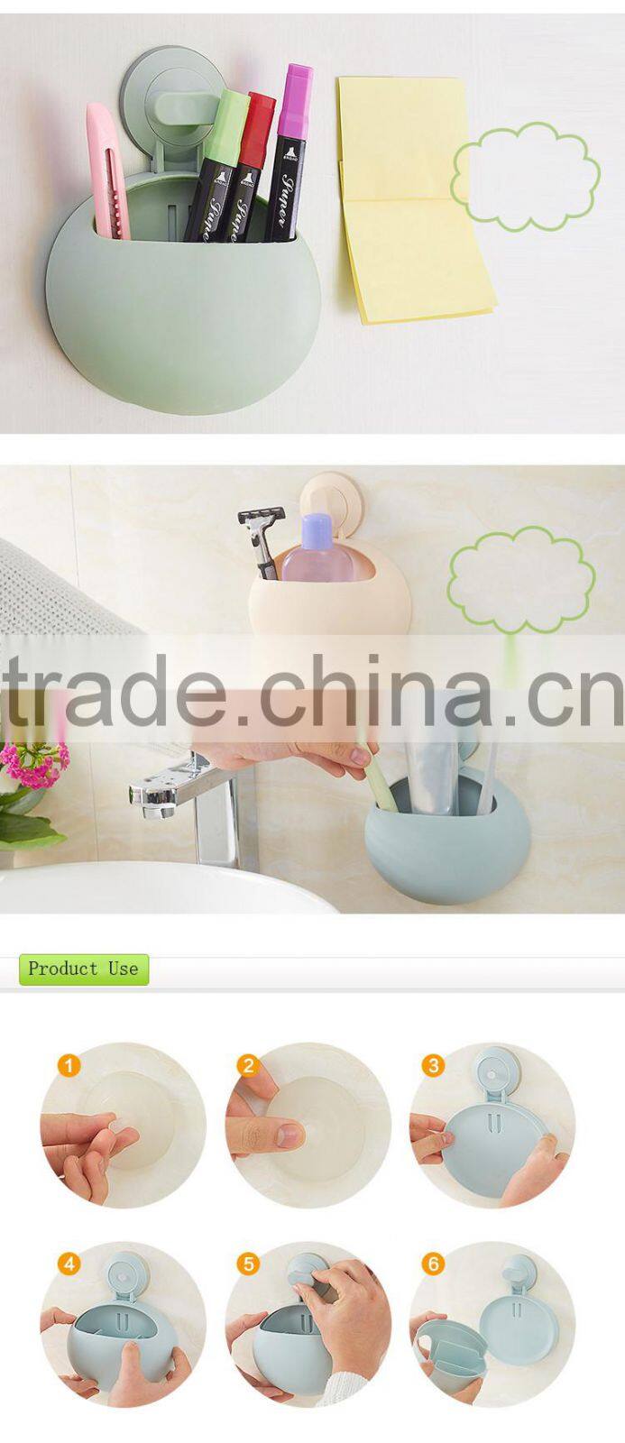 Wall Suction Soap Cups Toothbrush Toothpaste Holder Home Bathroom Organizer