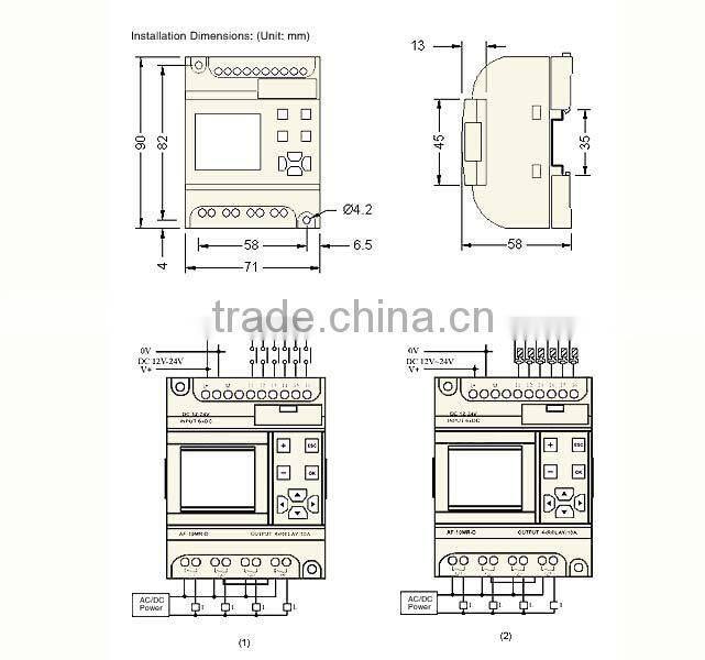 Programmable Intelligent Logic Controller AF-10MR-D LCD DC power supply 6 points DC input (analog) 4 points relay output PLC
