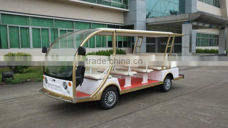 Latest model amusement park 14 passenger electric tourist shuttle bus
