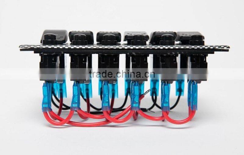 6 Gang thermals overload protector rocker switch panel