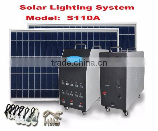 Portable 10W- 200W off grid solar power system with battery