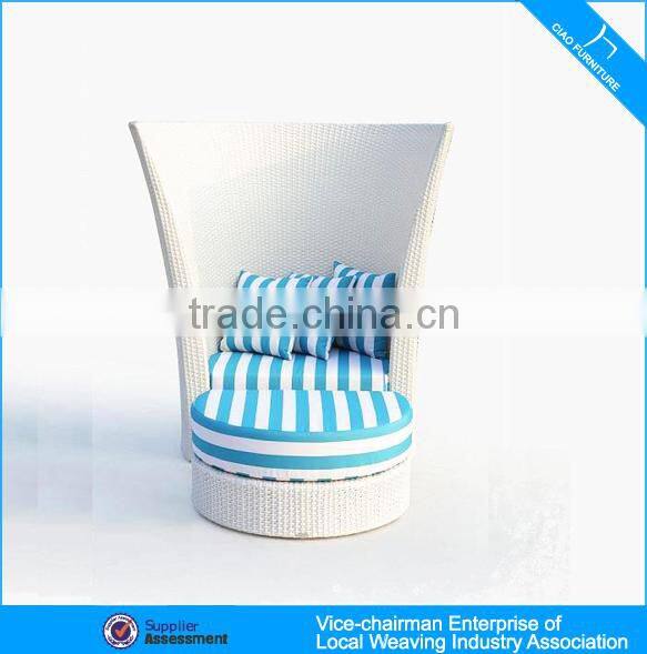 Garden furniture large rattan sofa chair with ottoman 4307