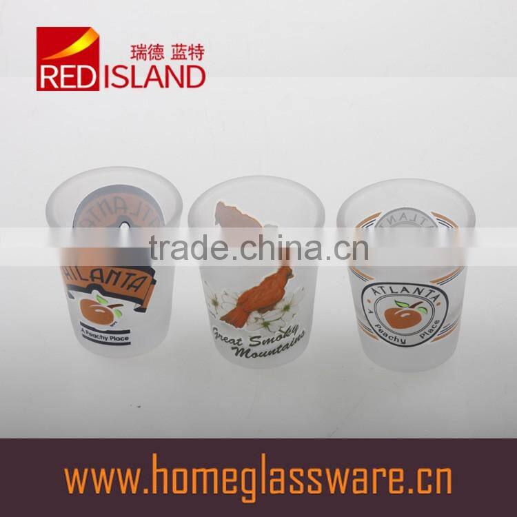 50ml shot glass frosted cup with customized decal printing