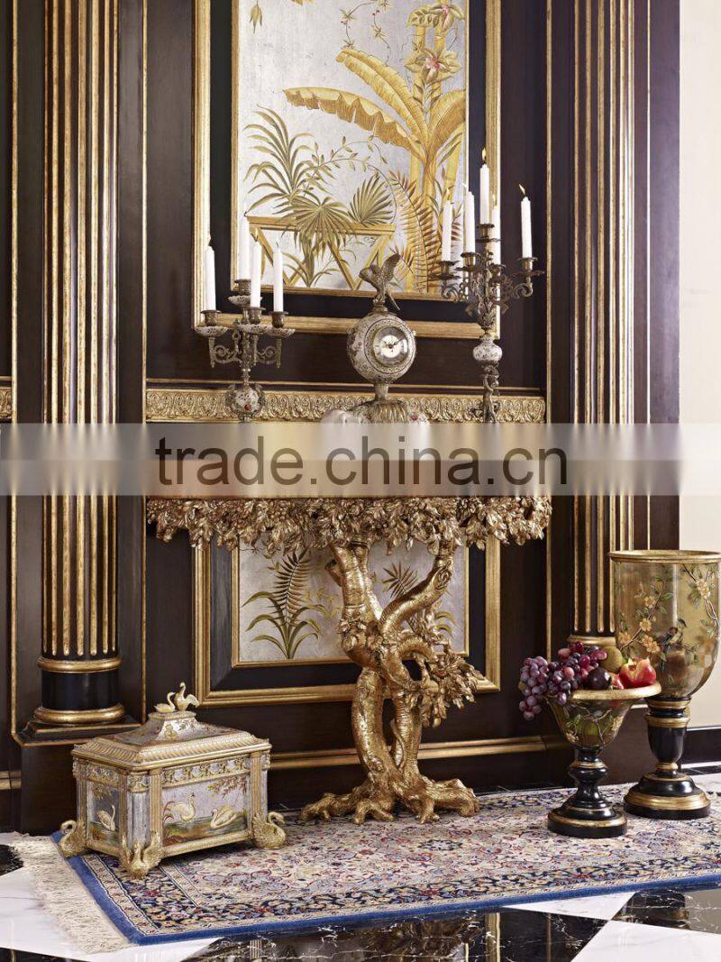 Floral Painted Wooden Candlestick Holder, Elegant Home Decorative Floor Standing Candle Holder,Unique Design Art Painting Crafts