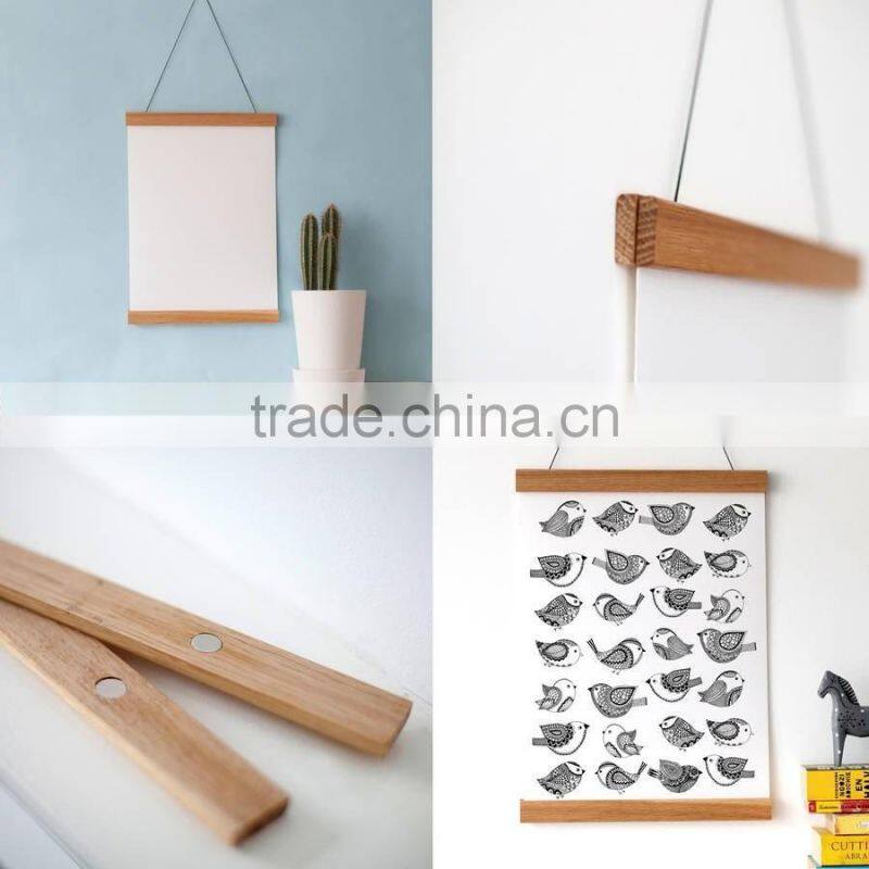 Wooden poster hanger