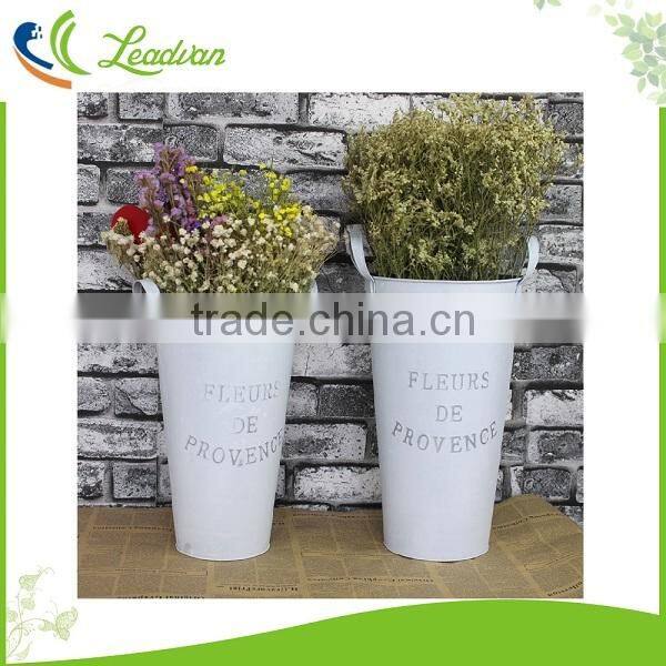 Modern large tall metal floor decorative metal flower antique vase white OEM