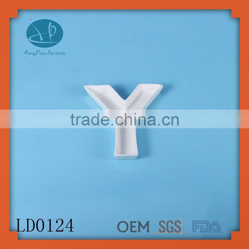 Wholesale custom porcelain letter dish for decor,JOY letter dish wholesale