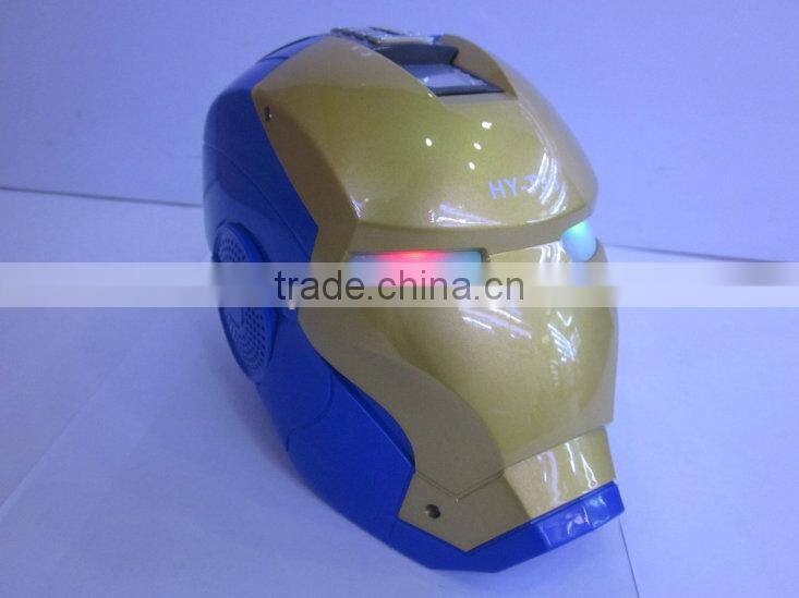 2014 Helmet Portable Mini Speaker SD Card Speaker Iron Man