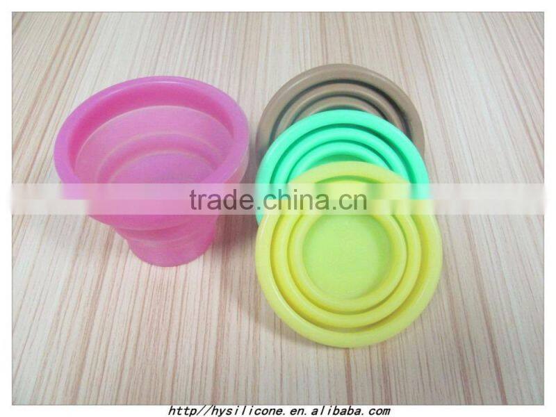 Silicone Folding Cup Telescopic Collapsible with Lid Outdoor Travel Camping