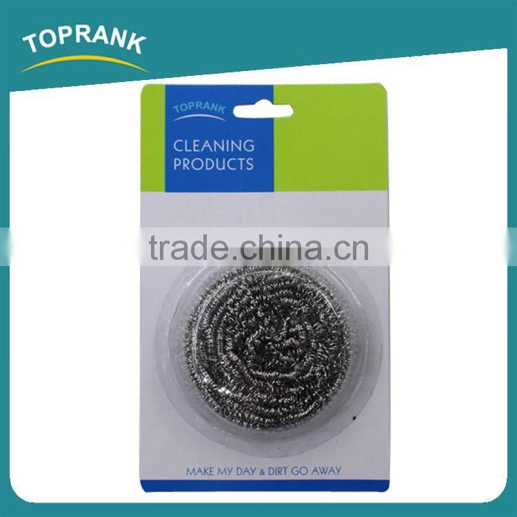 Toprank Wholesale Strong Cleaning Capacity Spiral Scrubber Metal Pot Scourer Ball Kitchen Cleaning Stainless Steel Scourer