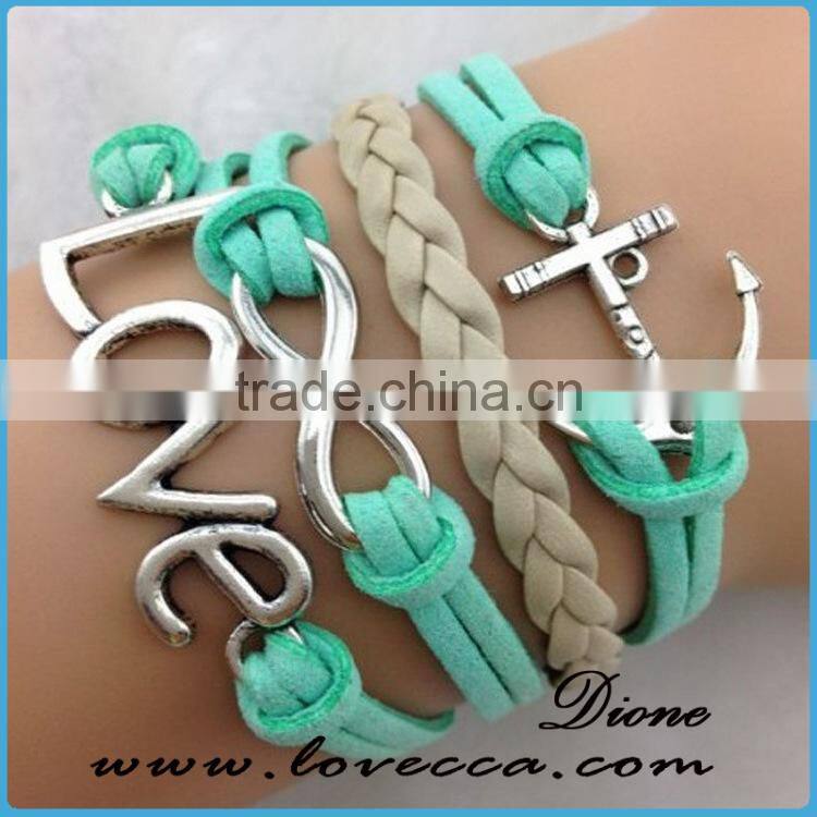 Love letters PU leather hot sale bracelets for couples