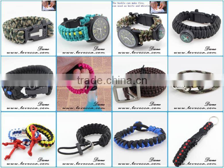 Emergency Paracord Outdoor Watch Bracelet with Fishing Kit Paracord Survival Watch