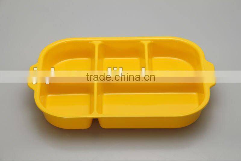 Children food tray with handle with SGS certificate and high quality of 100% melamine material