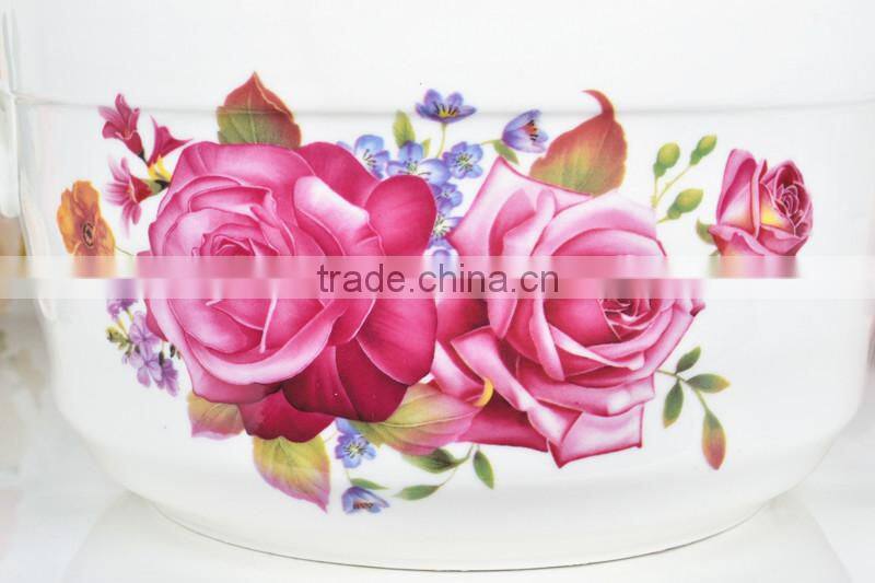 8" microwave ceramic pot with porcelain lid