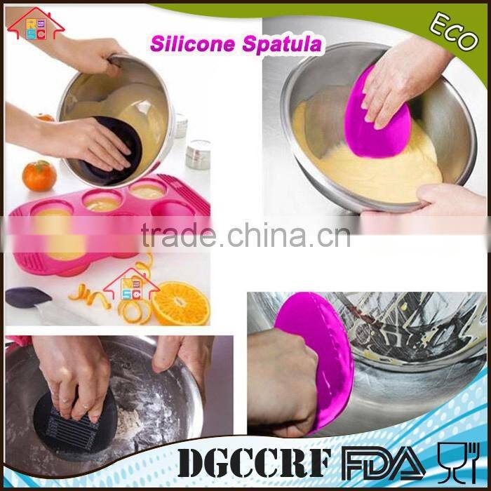 NBRSC Silicone Pastry Cutter Cream Measuring Unit Silicone Bowl Scraper Pot Pan Cleaning Baking Kitchen Tool