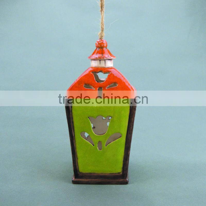 Outdoor Ceramic Garden Lantern with LED