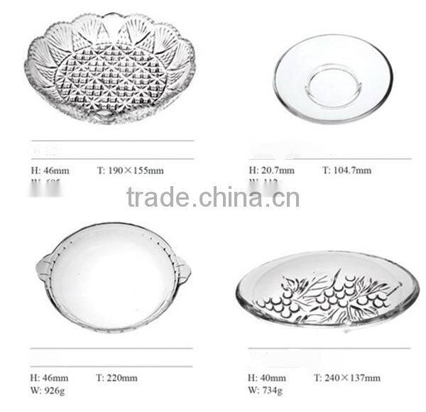 2014 New designed cheap wholesale clear glass plates