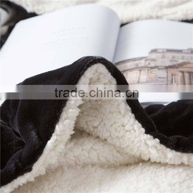 HOT Brand black throw flannel fleece blanket 150x200cm with luxury brand logo shawl nap travel blankets couverture polaire manta