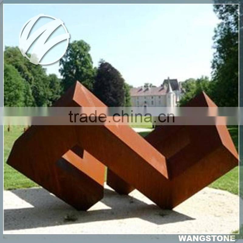 Square Shape Custom Size City Style Corten Steel Sculpture