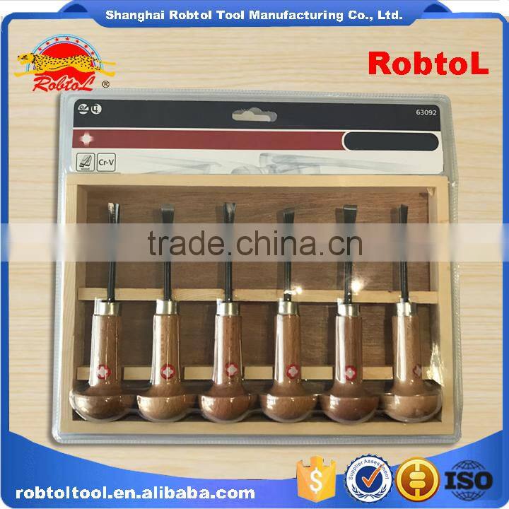 hand wood carving chisel set 6 piece gouge woodworking cut craft sculpture carpenter tool