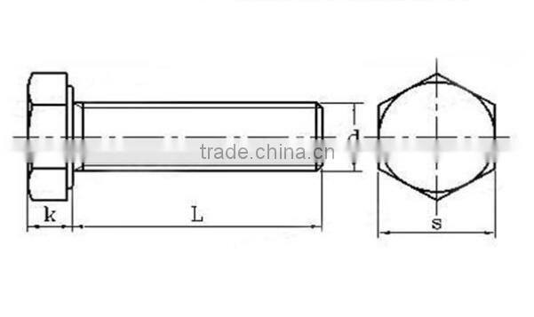 Grade 8.8 DIN931 DIN934 carbon steel bolt and nut