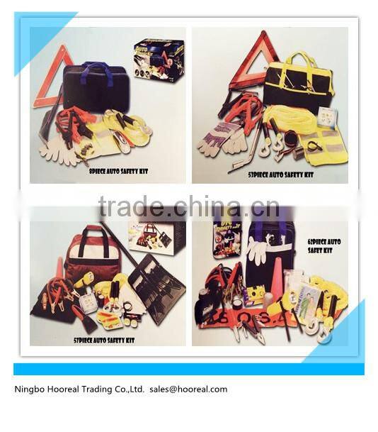 62 Piece Auto Roadside Emergency Survival Tool Kit Bag w/ Flashlight Car Breakdown Safety First Aid Disaster Road Car Tool Kit