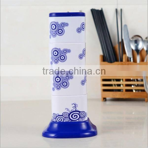 2015 new product Kitchen Rotating Plastic Seasoning storage Condiment Container box OEM Factory in ShenZhen